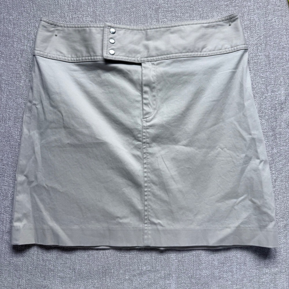 Vintage Banana Republic Khaki Mini Skirt Beige Asymmetric Snap Waist Size 6